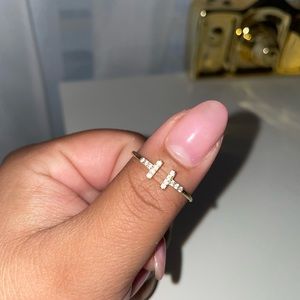 14K Solid Gold Ring Band CZ Designer look Ring all sizes